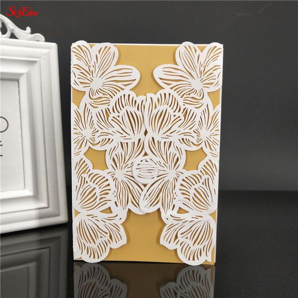 

greeting cards 10/30pcs lace wedding invitations square laser cut flower card event party supplies decoration 12*18cm 5z