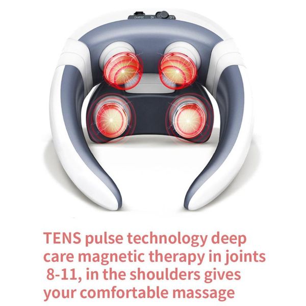 

smart electric neck and shoulder massager low frequency magnetic therapy pulse pain relief relaxation vertebra physiotherapy *p accessories