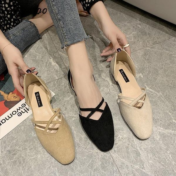 

dress shoes retro square head pedal women 2021 spring korean fashion fairy wind beanie tide evening, Black