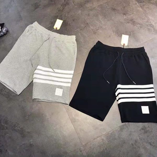 

new fashion tb + yarn dyed simple casual comfortable terry men's women's shorts in spring and summer of 2021, White;black
