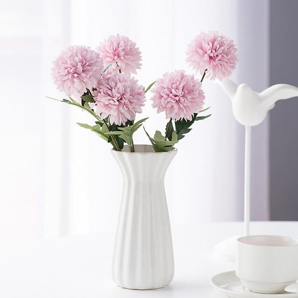 

heads 1 bunch artificial flower silk ball chrysanthemum home wedding decoration diy christmas gift living room fake flowers decorative & wre