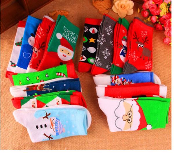 Meias de Natal Mulheres Elk Snowflake Snowman Bell Vara Green BlueBird Dot Feminino Algodão Mola Outono Holiday Tubo Médio Adulto Desenhos Animados Papai Noel Meias