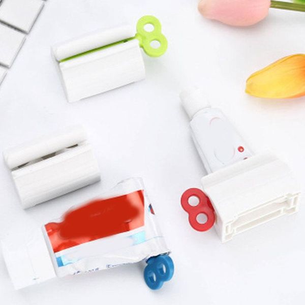 

multifunction toothpaste tube squeezer rolling holder portable plastic dispenser bathroom supply tooth cleaning accessories toothbrush holde