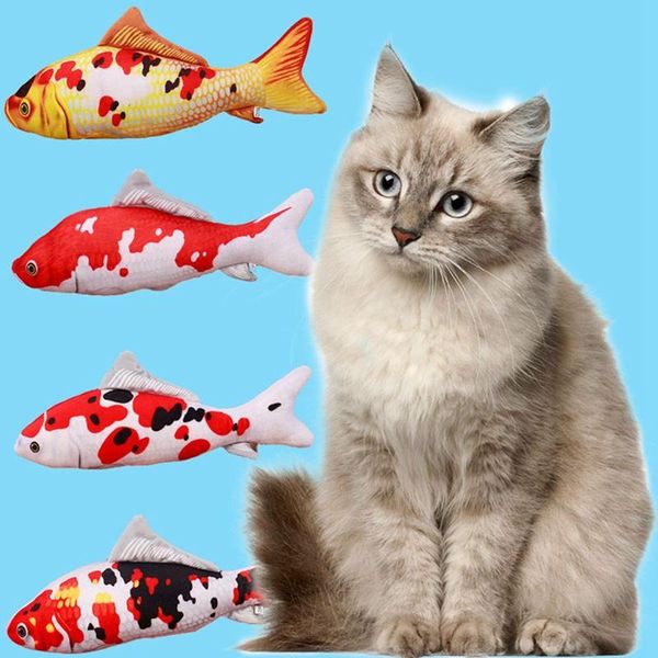 

cat toys 3d cute fish shape pet plush toy catnip interactive simulation playing for dogs cats stuffed pillow doll