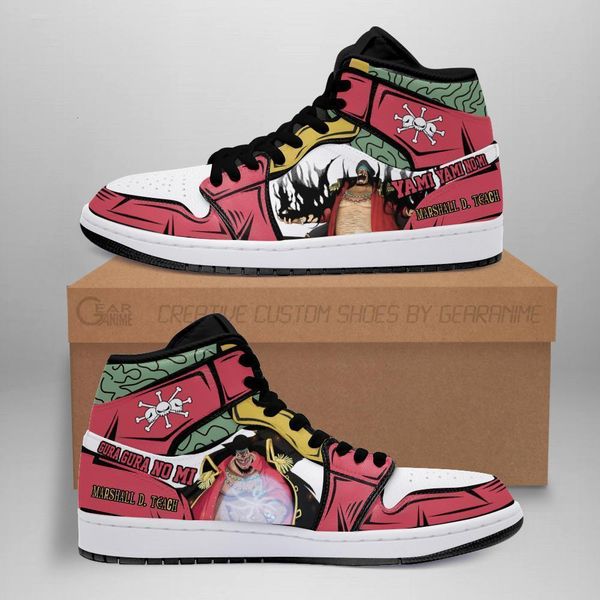 

marshall d. teach blackbeard sneakers one piece anime shoes fan gift