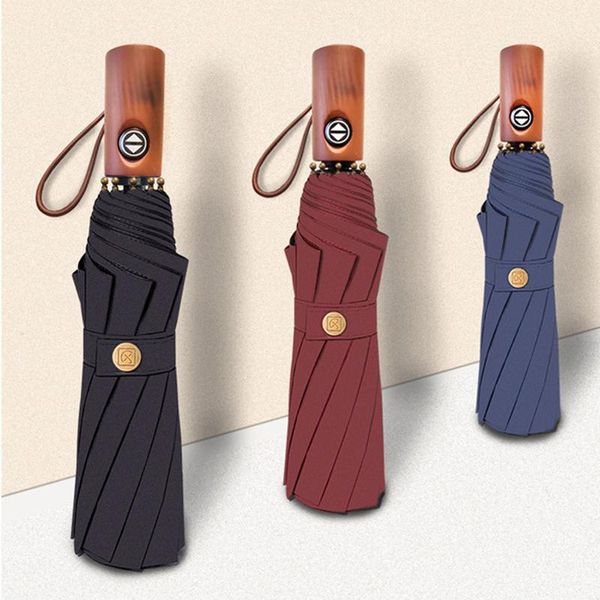 

umbrellas hjlhwljx large umbrella men's business 105cm automatic rainproof double layer 10k windproof golf wooden
