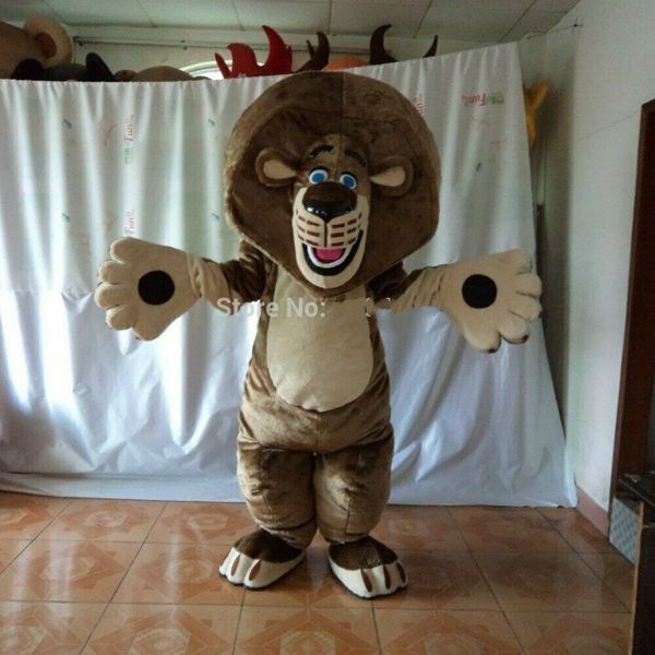 

mascot costumes brown lion mascot costume furry suits party game dress outfits carnival halloween christmas easter advertising clothes, Red;yellow