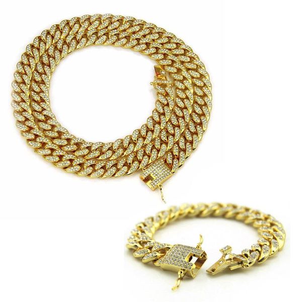 

earrings & necklace hip hop jewelry sets for iced out bracelet women gold fashion women's drop 2021, Silver