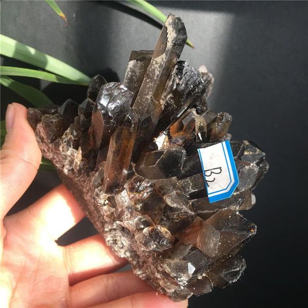 

decorative objects & figurines natural black quartz crystal cluster point healing