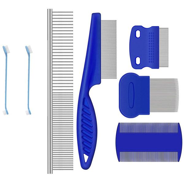 

pieces tear stain remover comb double-sided dog eye brush flea combs double head multipurpose tool grooming