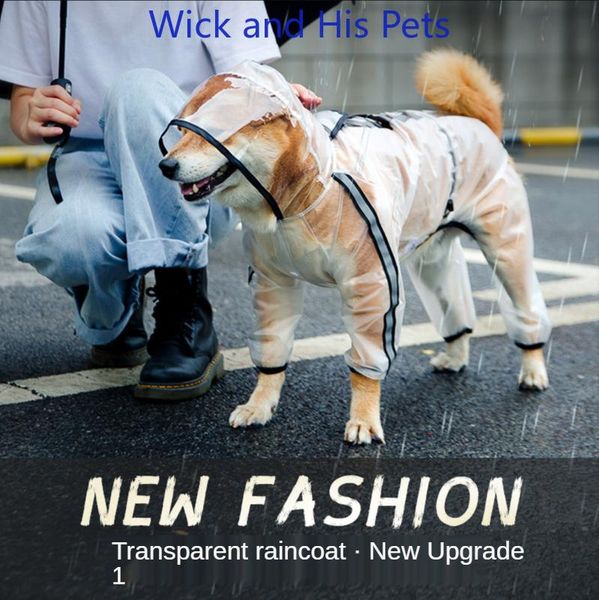 

dog raincoat four feet waterproof coverage hooded big seasons poncho windproof reflective for medium large apparel