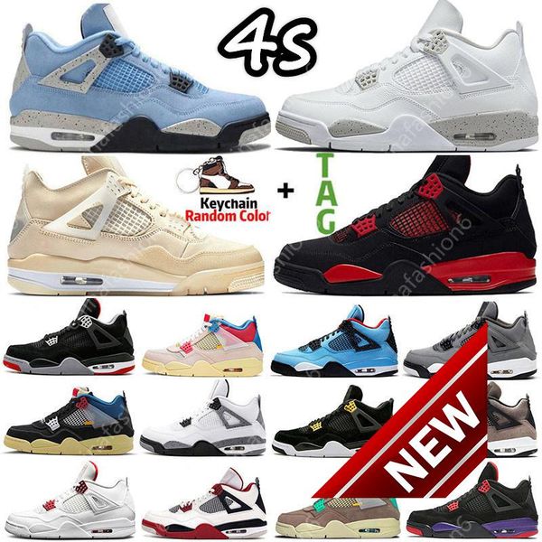 

sail university blue 4 4s mens basketball shoes sneakers fire red thunder oreo diy bred black cat shimmer guava ice what the white cement