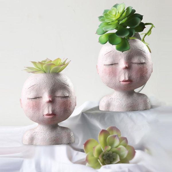 

vases ceramic sculpture face vase flower pot minimalist portrait arrangement planter diy home office desk decor