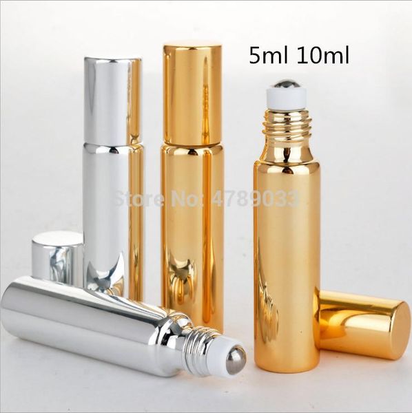 

essential oil bottles roll on stainless steel roller ball eye cream perfume refillable empty bottle container gold/silver/black storage & ja