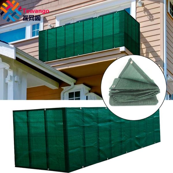 

shade tewango balcony railing blind dark green privacy screen fence patio cover hdpe net uv protection 0.9x5m