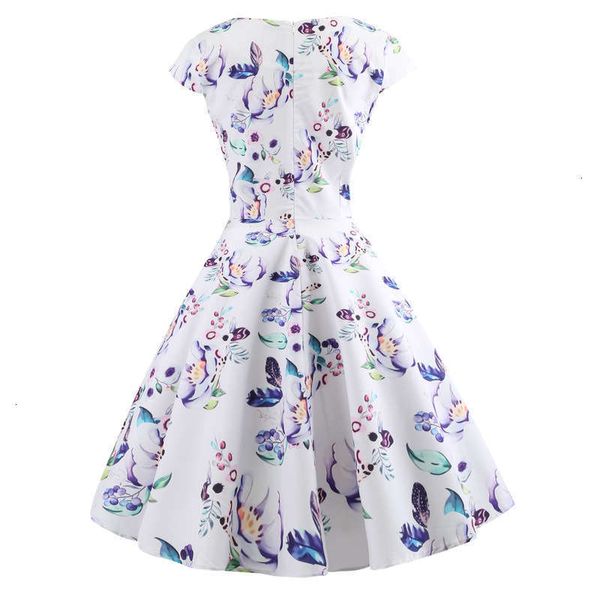 

hepburn casual 50sv dresses collar short sleeve swing print dress, Black;gray