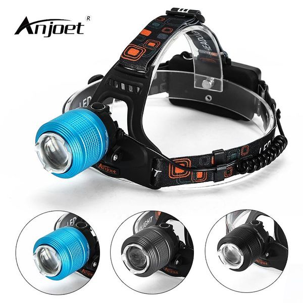 

xml-t6 led headlamp zoomable 3 modes zoom recharge front light for camping hiking reading cycling+ac charger headlamps