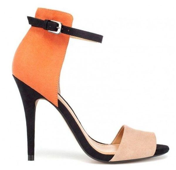 

2021 new fashion shoes women sandals peep toes buckle multi color stiletto high heels sandals micro suede ankle feminino melissa sandalia, Black