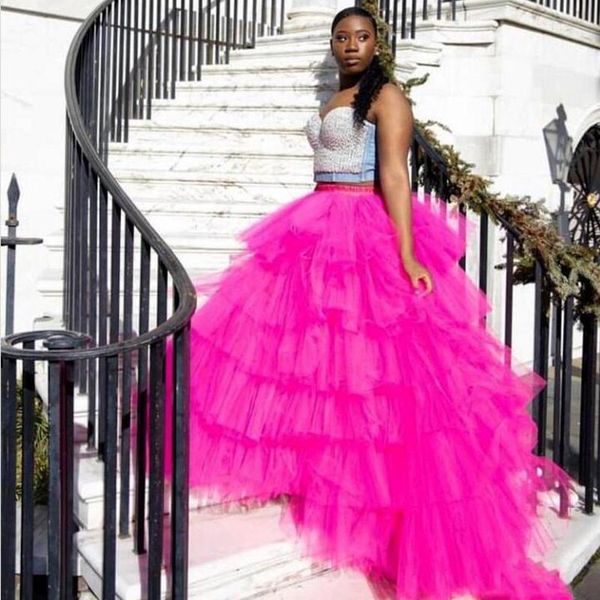 

skirts pink tulle plus size custom fashion long women to party female maxi tutu elastic waistband, Black