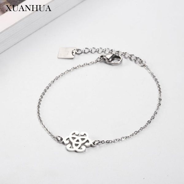 

link, chain xuanhua stainless steel jewelry woman 2021 geometric charm bracelet link fine accessories bohemian, Black