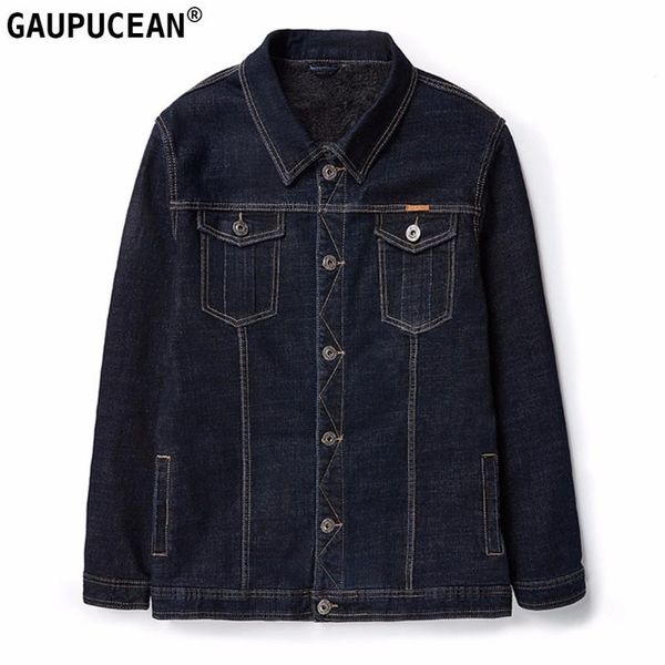 

men's jackets cowboy shirt fleece thick big asian size m-8xl man cotton autumn pockets black jean-jacket buttons loose men denim jacket, Black;brown