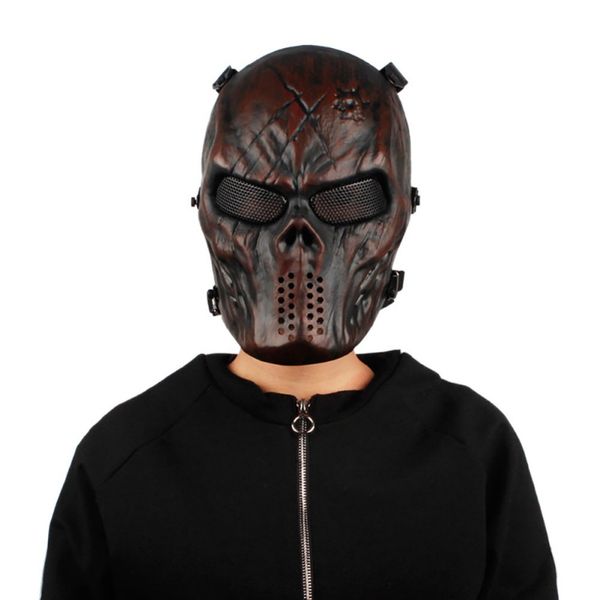 Maschere militari tattiche di Halloween Airsoft Paintball Full Face Skull Skeleton Maschera CS Maschera da ciclismo da equitazione spaventosa antivento traspirante