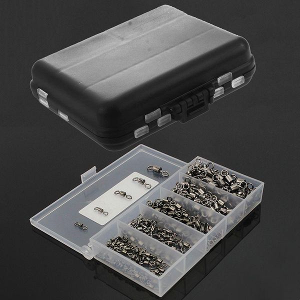 

fishing accessories 1pcs waterproof tool lure bait tackle storage box & 251pcs rolling swivel stainless steel-30lb to 97 lb