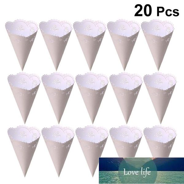 20 Stück hohle Konfetti-Halter, Bastelpapier, Blütenblätter, Kegel für Hochzeit, Party, Aufbewahrung, Konfetti, Rosenkegel, Spitze, Fabrikpreis, Expertendesign, Qualität, neuester Stil, Original