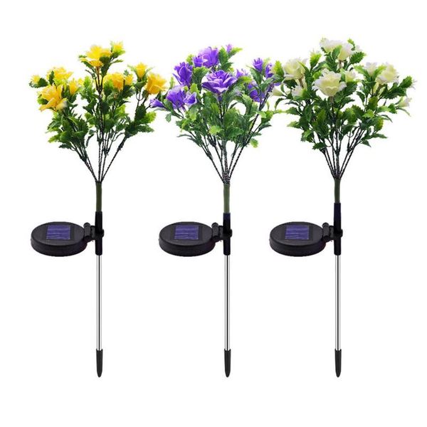 

decorative flowers & wreaths solar carnation-shaped night light waterproof led lamp flower garden lawn stakes lamps yard art decoration
