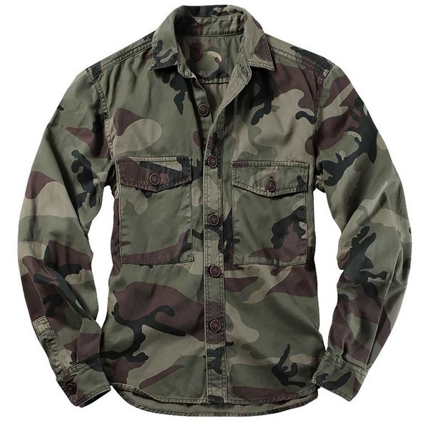 

shirt trendy camouflage man military army style shirt long sleeve density cotton cloth cargo shirts men clothes, White;black