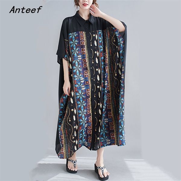 

cotton plus size vintage floral for women casual loose long summer shirt dress elegant clothes ladies dresses sundress 210517, Black;gray