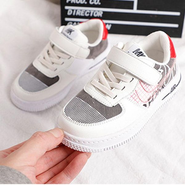 

sneakers striped children's sports shoes spring 2021 korean fashion boys casual non-slip wear-resistant girls, Black;red