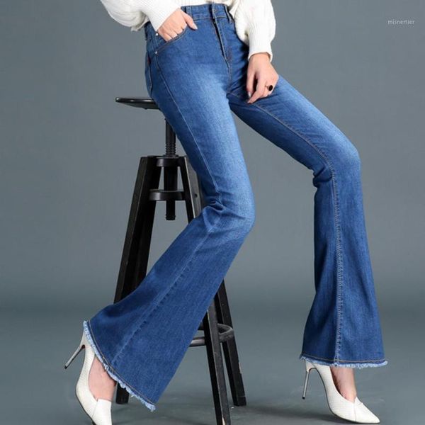 

women's jeans autumn and winter pants high waist plus size long, Blue
