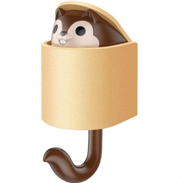 

hooks & rails squirrel hook umbrella key hangers adhesive mountable wall home coat hat cellphone decor door bathroom tool gh1044