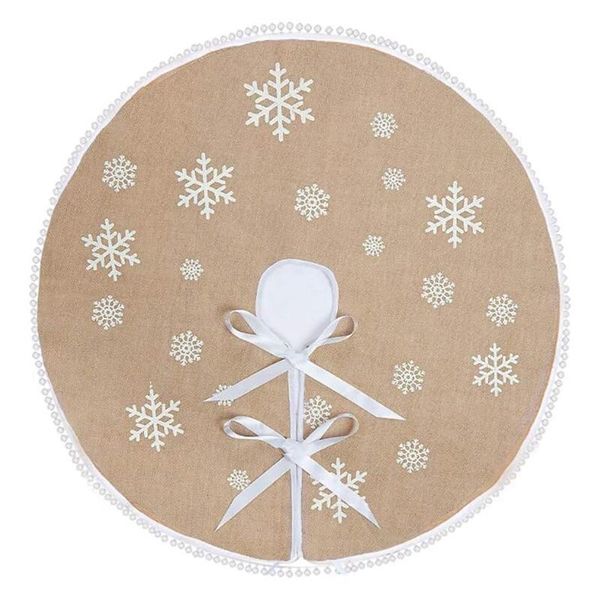 

christmas decorations round snowflake santa claus holiday tree skirt xmas carpet merry decorations, 48 inches