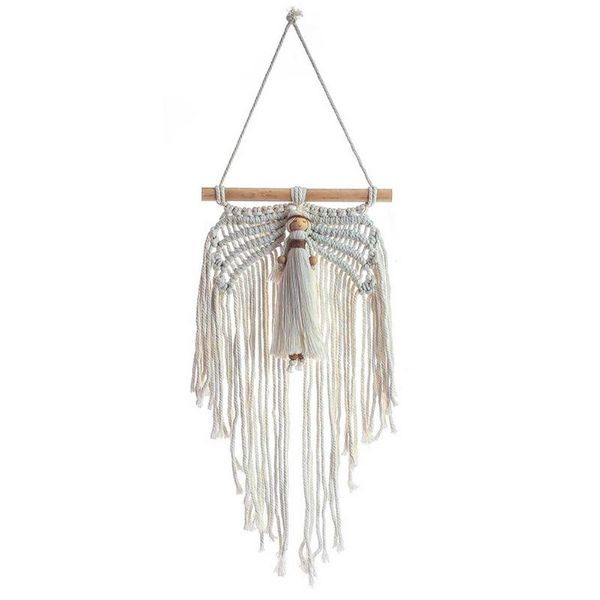 

tapestries little angel wings hand-woven pendant macrame wall hanging boho woven tapestry bohemian style crafts home decorative