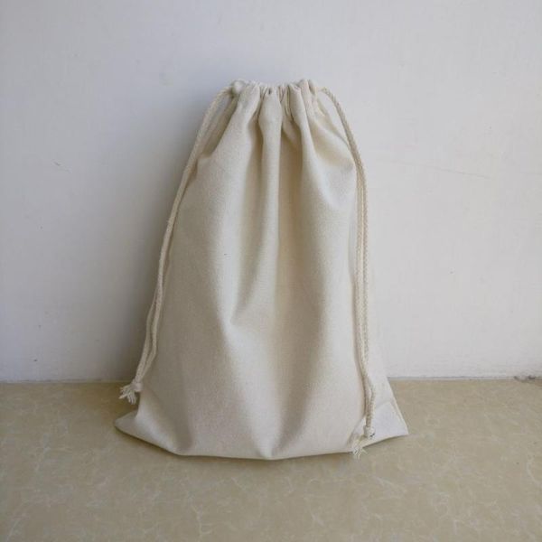 

shopping bags wholesale 200pcs/lot blank gift cotton drawstring bag can custom