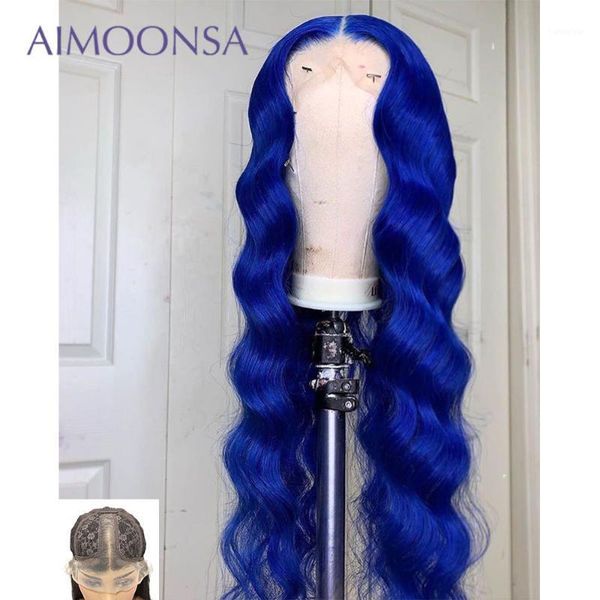 

transparent lace wigs blue wig body wave colored human hair pre plucked glueless for black women 150% density remy1, Black;brown