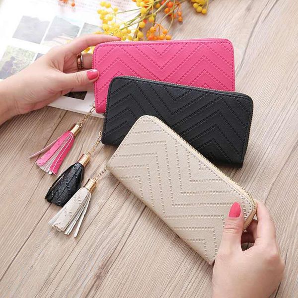 

wallets 2021 brand women and purses pu leather long wallet hasp phone bag money coin pocket card holder female purse, Red;black