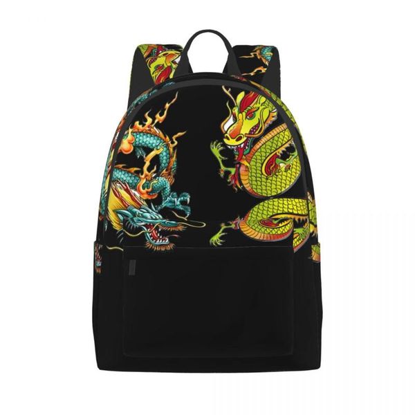 

backpack japanese art team chinese dragon ed hardies backpacks bag student bags for man woman