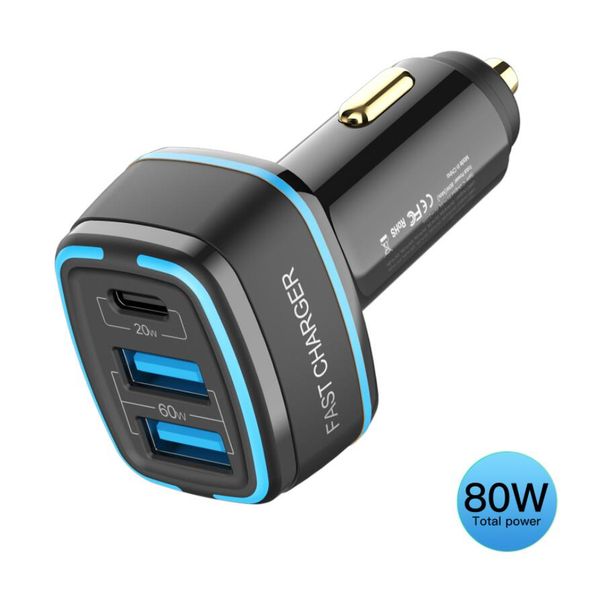 HOCO 20W 80W Caricabatterie rapido per auto USB tipo C PD 3.0 SCP AFC per iPhone Huawei Xiaomi Samsung