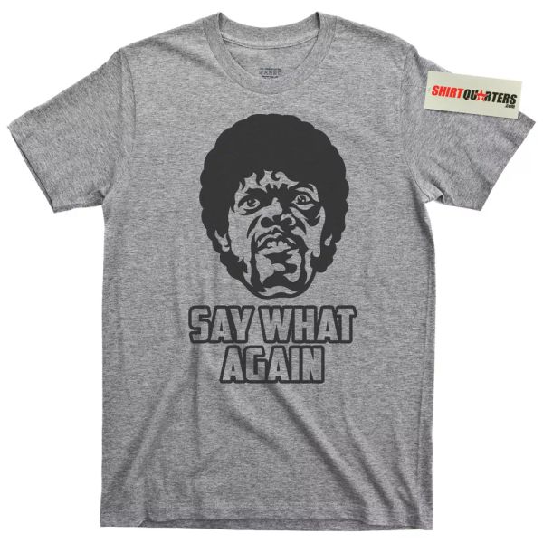 

say what again jules winnfield pulp fiction big kahuna burger brett tee t shirt, White;black