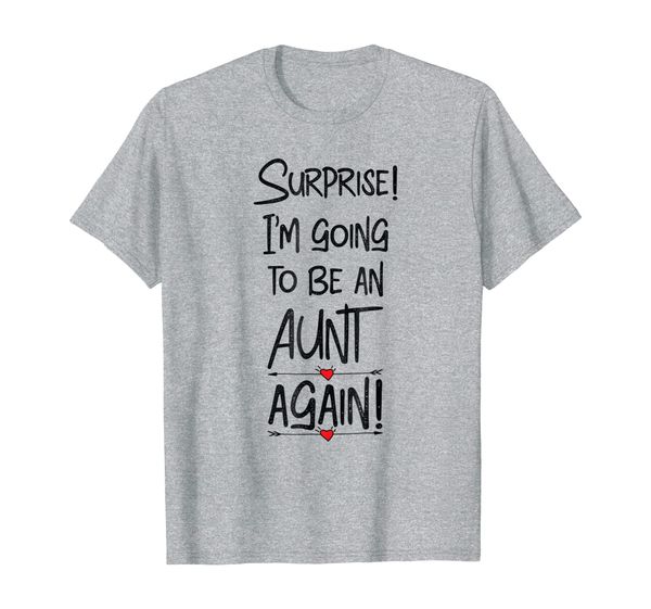 

surprise i'm going to be an aunt again shirt pregnancy tee, White;black