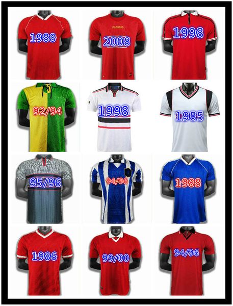 

robson hughes mcclair retro ronaldo beckham 1990 92 united away football shirts 90 92 94 96 cantona soccer jerseys camiseta sharpe paul ince, Black;yellow