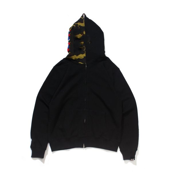

lover camo shark print cotton sweater hoodies men's casual purple red camo cardigan hooded jacket sizes m-2xl cp0001, Black