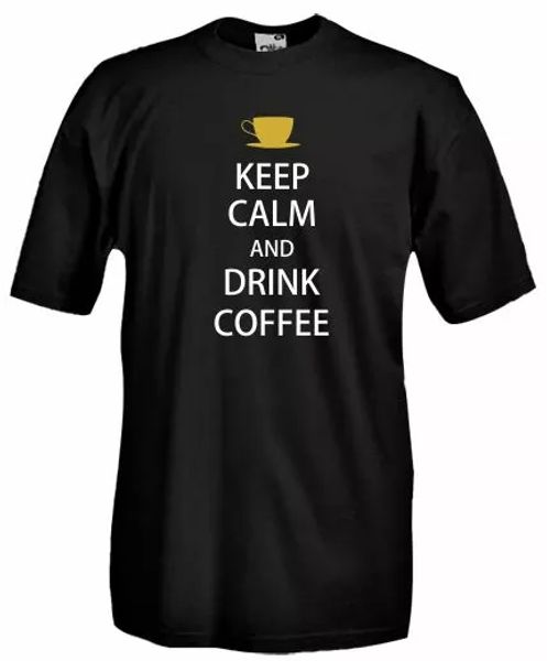 

shirt b34 keep calm and drink coffee, ironic t-shirt espresso, White;black