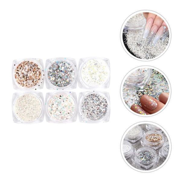 

set irregular manicure sequin multi-functional practical nail glitter, Silver;gold