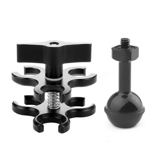 

pool & accessories diving pography three-hole multifunctional butterfly clip clamp with ball head turn 1/4 screw for under water