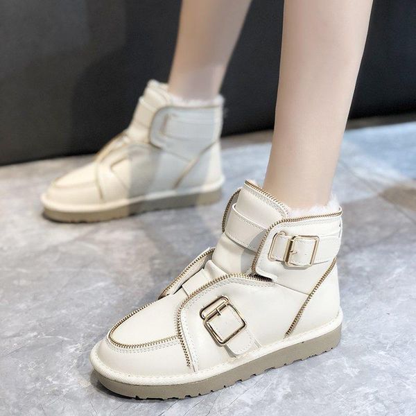 

boots fashion women furry slip on ladies short boot woman 2021 female shoes botas mujer, Black