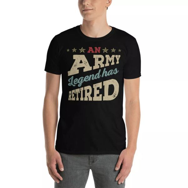 

Vintage An Army Legend Has Retired Funny Military Retirement Shirt, White;black